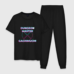 Пижама хлопковая мужская Гачи Dungeon Master Glitch, цвет: черный