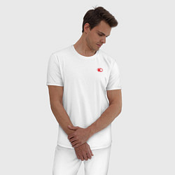 Пижама хлопковая мужская KYMCO Мото Лого Z, цвет: белый — фото 2
