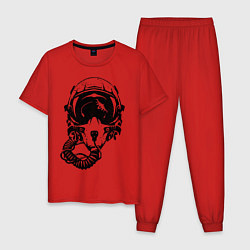 Пижама хлопковая мужская Воздушный бой, цвет: красный