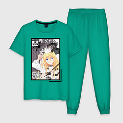 Пижама хлопковая мужская Ангел кровопролития, цвет: зеленый