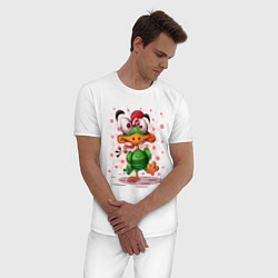 Пижама хлопковая мужская Коко, цвет: белый — фото 2