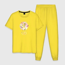 Пижама хлопковая мужская EXO, цвет: желтый