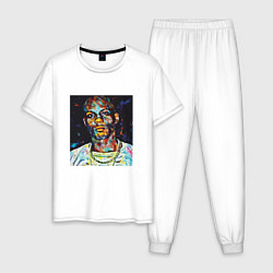 Пижама хлопковая мужская DMX Color, цвет: белый
