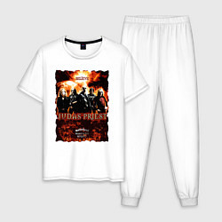 Пижама хлопковая мужская Judas Priest Хард-Рок, цвет: белый