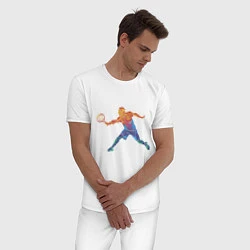 Пижама хлопковая мужская Tennis player - man, цвет: белый — фото 2