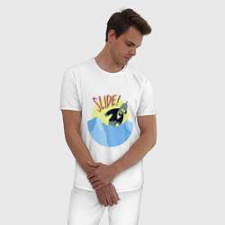 Пижама хлопковая мужская Slide Bender, цвет: белый — фото 2