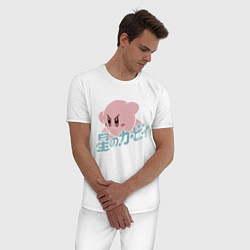 Пижама хлопковая мужская Kirby, цвет: белый — фото 2
