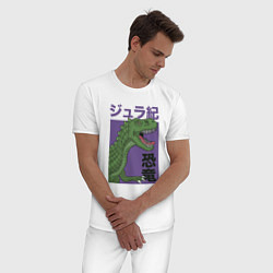 Пижама хлопковая мужская T-REX TOKYO JAPAN, цвет: белый — фото 2