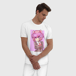Пижама хлопковая мужская Angry Natsuki, цвет: белый — фото 2