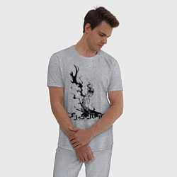Пижама хлопковая мужская Черный Аста Черный Клевер, цвет: меланж — фото 2