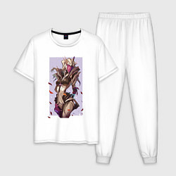 Пижама хлопковая мужская Варфрейм, цвет: белый