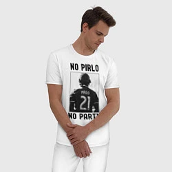 Пижама хлопковая мужская No Pirlo no party, цвет: белый — фото 2
