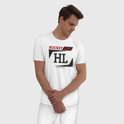 Пижама хлопковая мужская Hockey live big logo, цвет: белый — фото 2