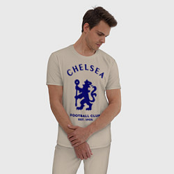Пижама хлопковая мужская Chelsea Est. 1905, цвет: миндальный — фото 2