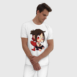 Пижама хлопковая мужская Kaguya Chika, цвет: белый — фото 2