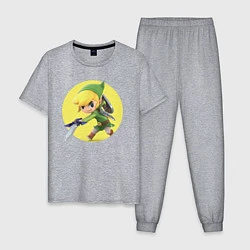 Пижама хлопковая мужская Линк, цвет: меланж