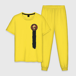 Пижама хлопковая мужская Ffdp, цвет: желтый