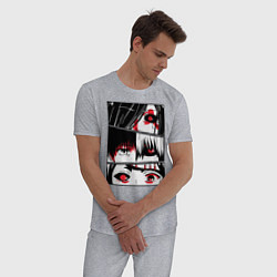 Пижама хлопковая мужская Токийский Гуль, цвет: меланж — фото 2