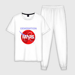 Пижама хлопковая мужская Generation Mars, цвет: белый