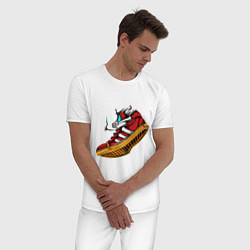 Пижама хлопковая мужская Jordan Cleats, цвет: белый — фото 2