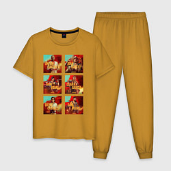 Пижама хлопковая мужская Far Cry Posters, цвет: горчичный