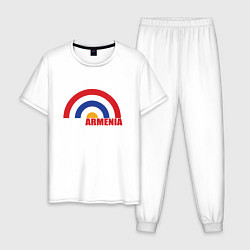 Пижама хлопковая мужская Армения Armenia, цвет: белый