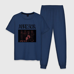 Пижама хлопковая мужская Maneskin, цвет: тёмно-синий
