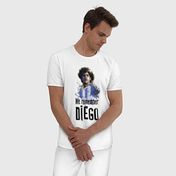 Пижама хлопковая мужская Диего Марадона Аргентина, цвет: белый — фото 2