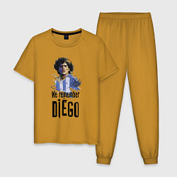 Пижама хлопковая мужская Диего Марадона Аргентина, цвет: горчичный
