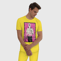 Пижама хлопковая мужская Drive, цвет: желтый — фото 2