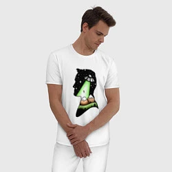 Пижама хлопковая мужская Mulder, цвет: белый — фото 2
