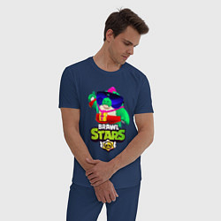Пижама хлопковая мужская Базз Buzz Brawl Stars, цвет: тёмно-синий — фото 2