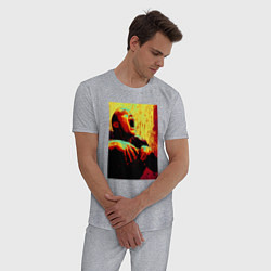 Пижама хлопковая мужская Trainspotting Scream, цвет: меланж — фото 2