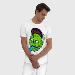 Пижама хлопковая мужская Zombie casual, цвет: белый — фото 2