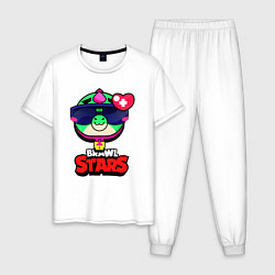 Пижама хлопковая мужская Плохиш Базз Buzz Brawl Stars, цвет: белый