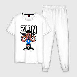 Пижама хлопковая мужская Zion, цвет: белый