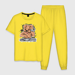 Пижама хлопковая мужская DJ Bear, цвет: желтый