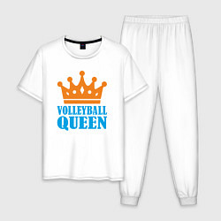 Пижама хлопковая мужская Королева Волейбола, цвет: белый