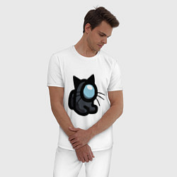 Пижама хлопковая мужская Among Us, цвет: белый — фото 2