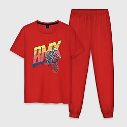 Пижама хлопковая мужская BMX, цвет: красный