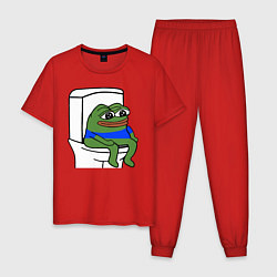 Пижама хлопковая мужская Лягушонок пепе, цвет: красный
