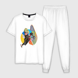 Пижама хлопковая мужская Энди Уорхол pop-art, цвет: белый