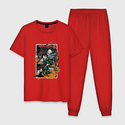Пижама хлопковая мужская Kamado team, цвет: красный