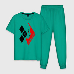 Пижама хлопковая мужская Отряд Самоубийц Harley Quinn, цвет: зеленый