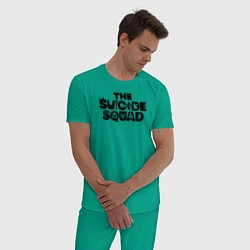 Пижама хлопковая мужская The Suicide Squad, цвет: зеленый — фото 2
