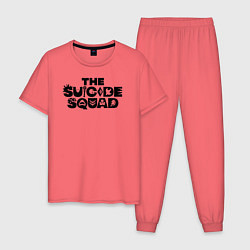 Пижама хлопковая мужская The Suicide Squad цвета коралловый — фото 1