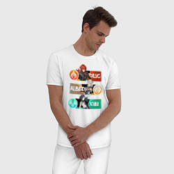 Пижама хлопковая мужская GENSHIN IMPACT ГЕРОИ, цвет: белый — фото 2