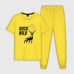 Пижама хлопковая мужская Buck Wild, цвет: желтый