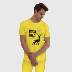 Пижама хлопковая мужская Buck Wild, цвет: желтый — фото 2