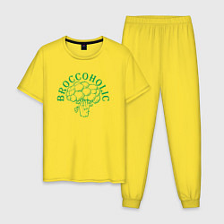 Пижама хлопковая мужская Broccoholic, цвет: желтый